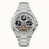 Ingersoll The Spirit I15802 automatic skeleton dial watch with moon phase complication and stainless steel bracelet