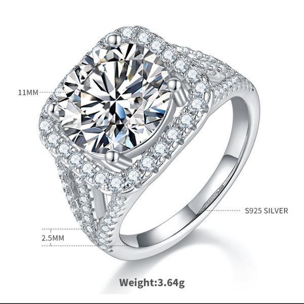 5ct Round Halo Moissanite Ring