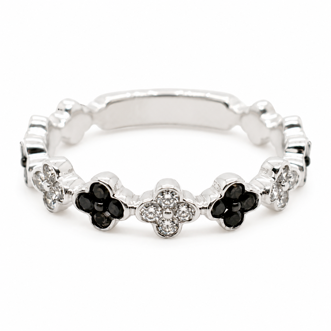 9ct White Gold Black Diamond Band 1102262