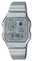 Casio Vintage A130WE-7A quartz digital chronograph watch with silver stainless steel bracelet and Illuminator backlight display