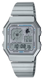 Casio Vintage A130WE-7A quartz digital chronograph watch with silver stainless steel bracelet and Illuminator backlight display