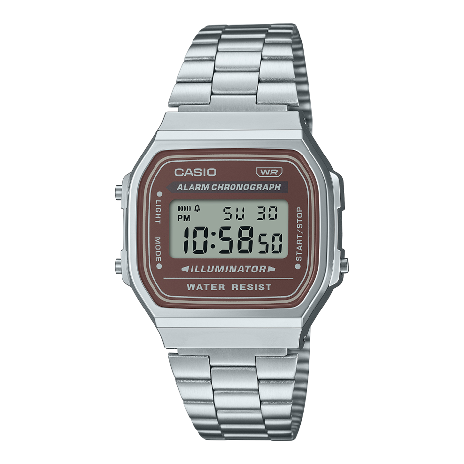 Casio A168WA‑5AYDF – Vintage Retro Digital Stainless‑Steel Watch (Unisex)