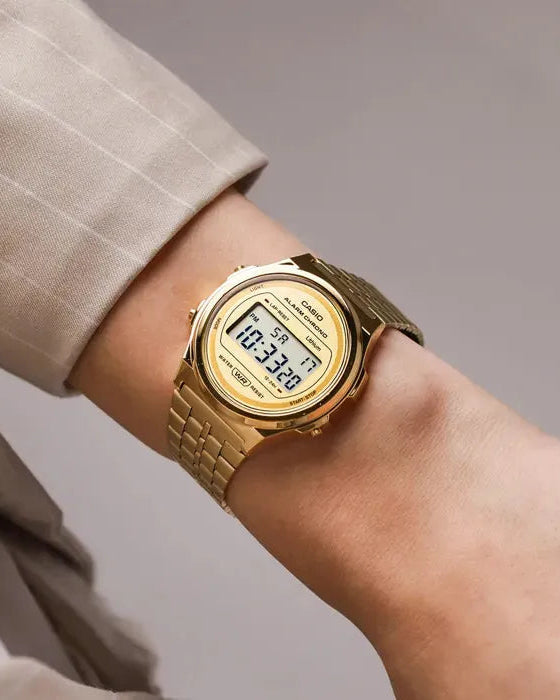 Casio A171WEG-9A Vintage Quartz Digital Gold-Tone Stainless Steel Watch (A171WEG-9ADF)