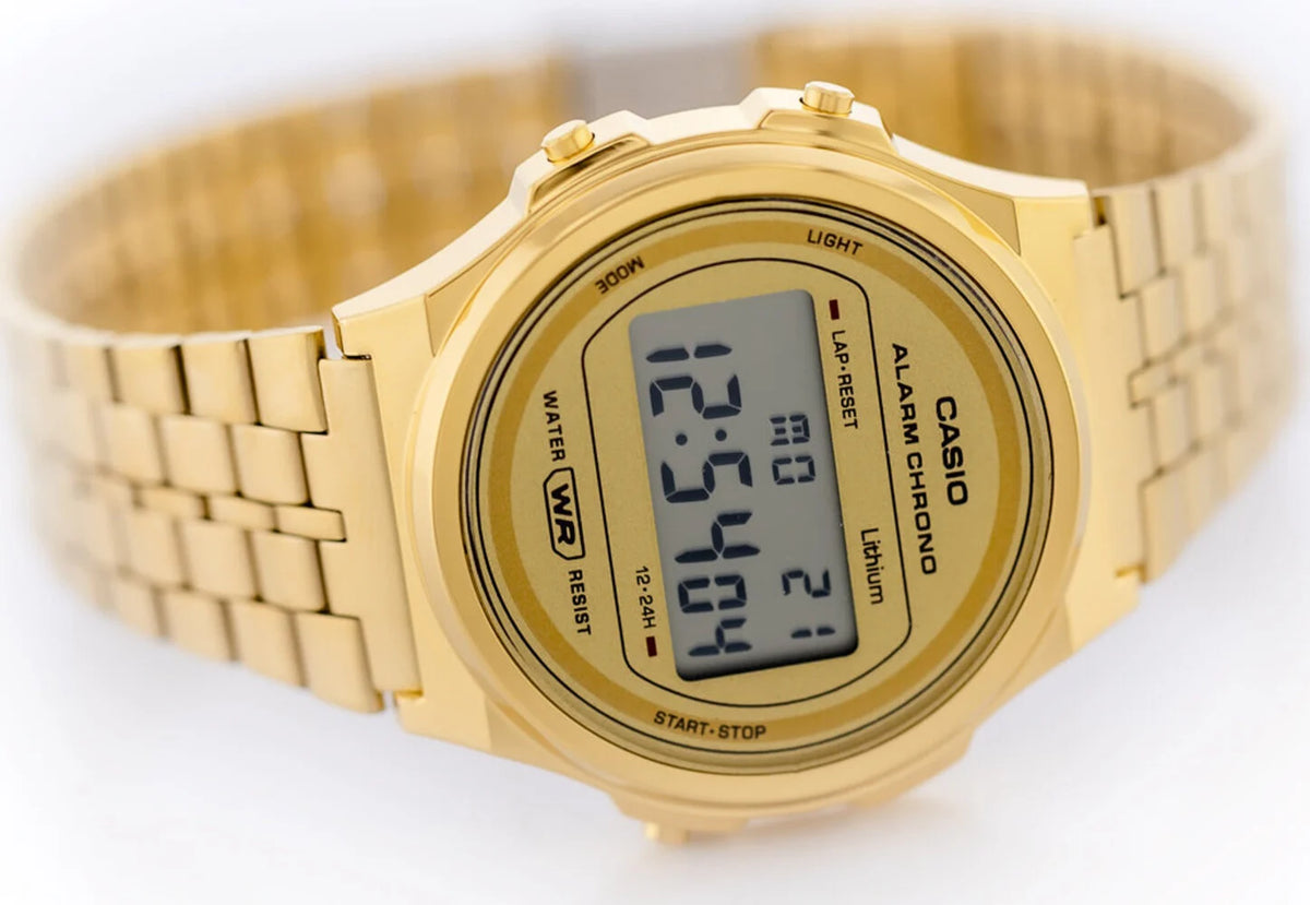 Casio A171WEG-9A Vintage Quartz Digital Gold-Tone Stainless Steel Watch (A171WEG-9ADF)