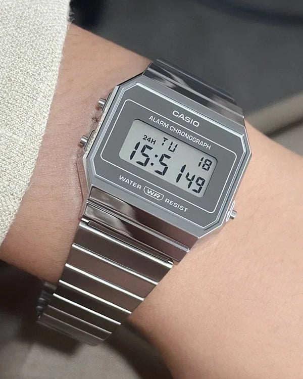 Casio Vintage A700WEV Digital Chronograph Quartz Silver Stainless Steel Watch (A700WEV-7ADF)