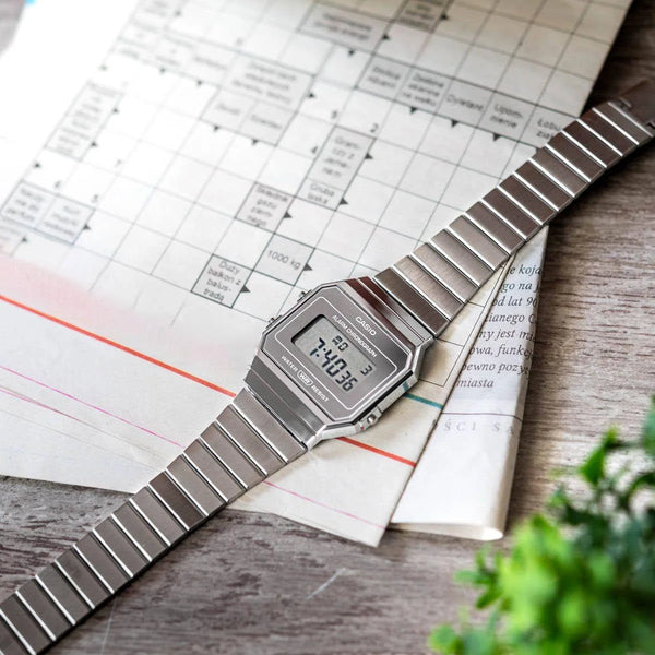 Casio Vintage A700WEV Digital Chronograph Quartz Silver Stainless Steel Watch (A700WEV-7ADF)