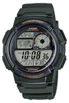 Casio AE-1000W-3AV World Time Digital Quartz Green Watch (AE-1000W-3AV)