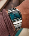 Casio Vintage AQ-240E Dual Time Quartz Ana-Digi Teal Dial Stainless Steel Watch (AQ-240E-3ADF)