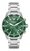 Emporio Armani Chronograph Quartz Green Dial Stainless Steel Watch (AR11500)