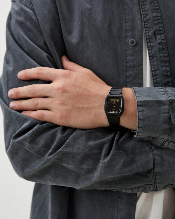 Casio Standard AW-48HE Quartz Ana-Digi Dual Time Black Resin Watch (AW-48HE-1AVDF)