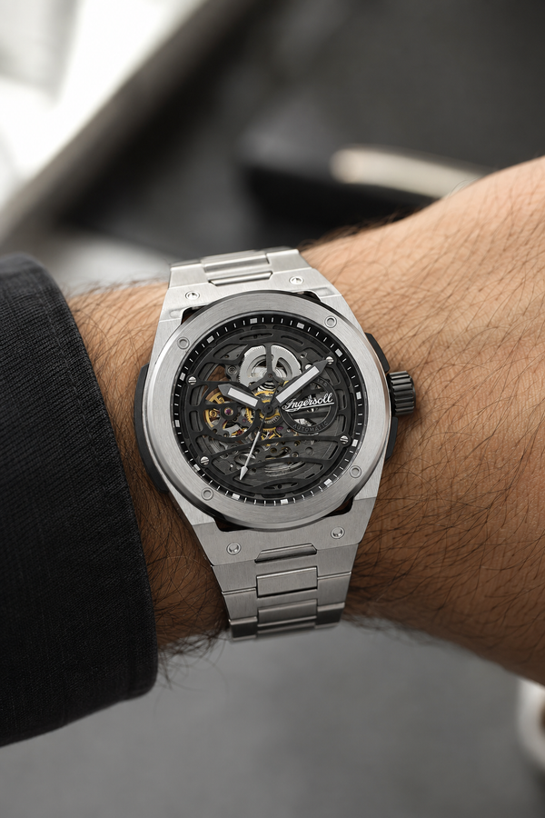Ingersoll The Springfield Automatic Skeleton Dial Stainless Steel Watch 48mm (I15203)