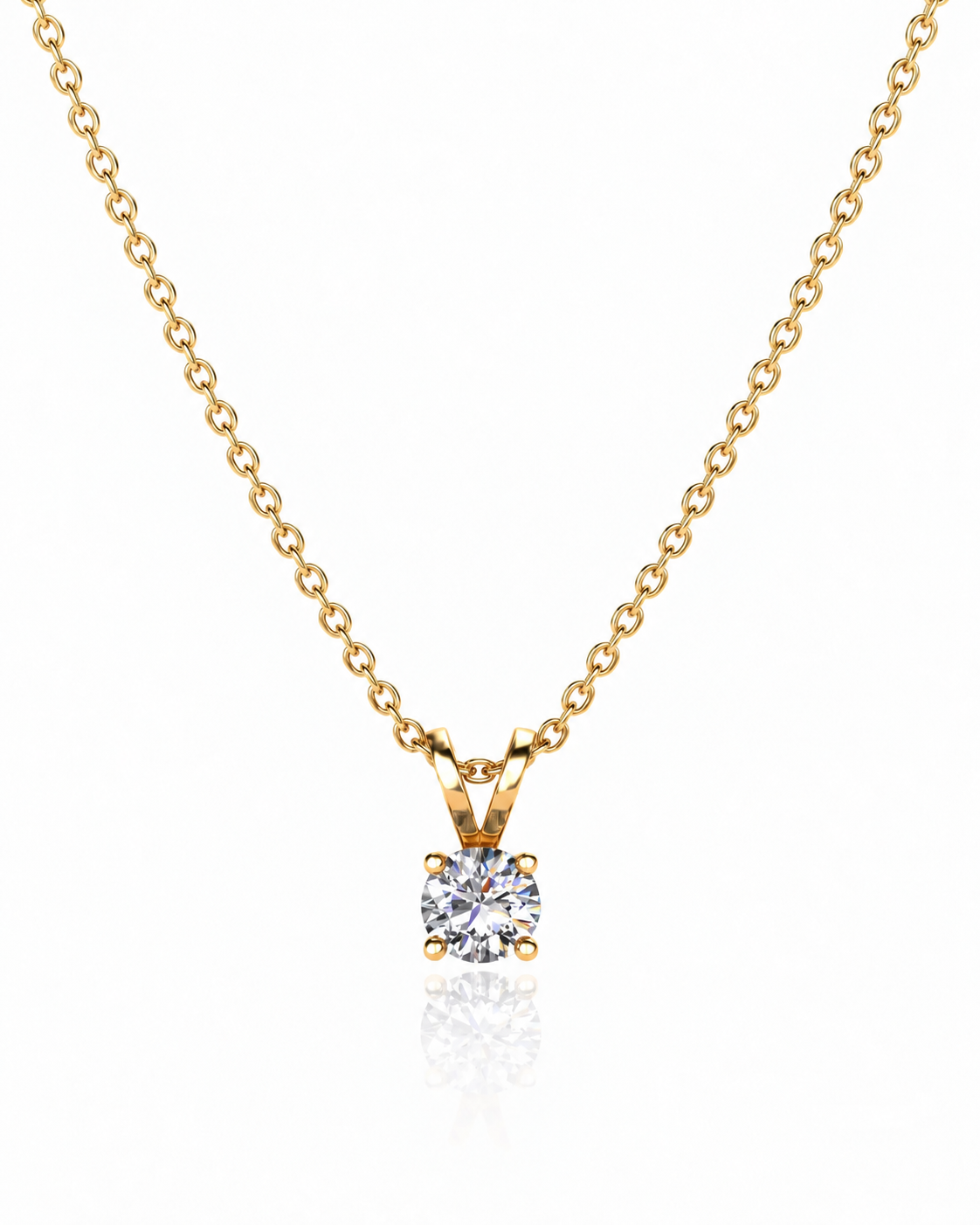 9ct Yellow Gold 0.76ct Round Lab Grown Diamond Pendant (LP6)