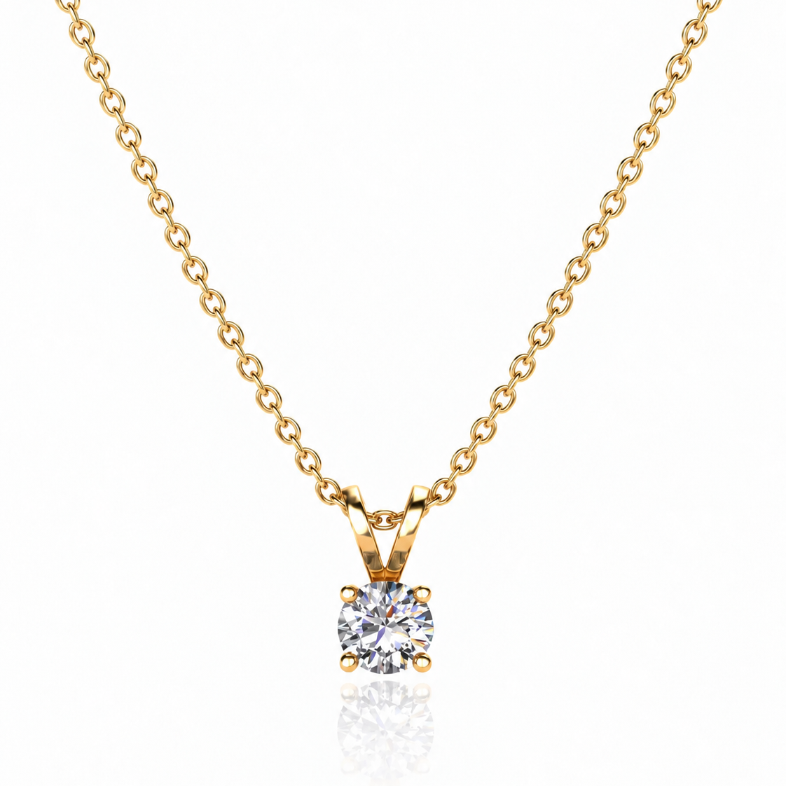 9ct Yellow Gold 0.76ct Round Lab Grown Diamond Pendant (LP6)