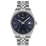 Tissot Ballade 40mm blue guilloché dial with fluted bezel and applied markers