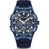 Police Challenger watch with 46mm case, blue dial, three sub-dials and silicone strap