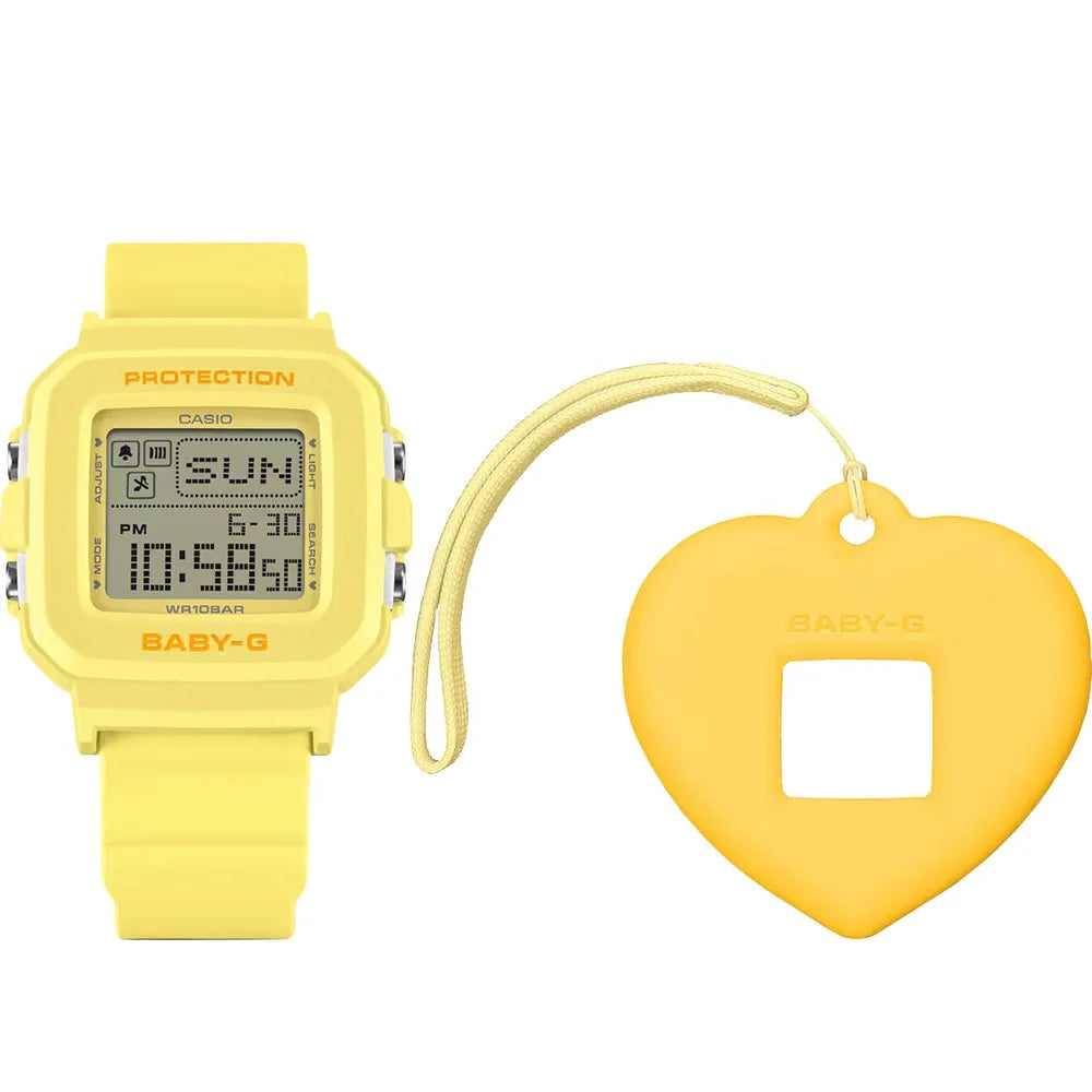 Casio Baby-G BGD-10KH-9 Digital Quartz Yellow Shock Resistant Watch with Heart Holder (BGD-10KH-9DR)