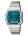 Casio Vintage AQ-240E Dual Time Quartz Ana-Digi Teal Dial Stainless Steel Watch (AQ-240E-3ADF)