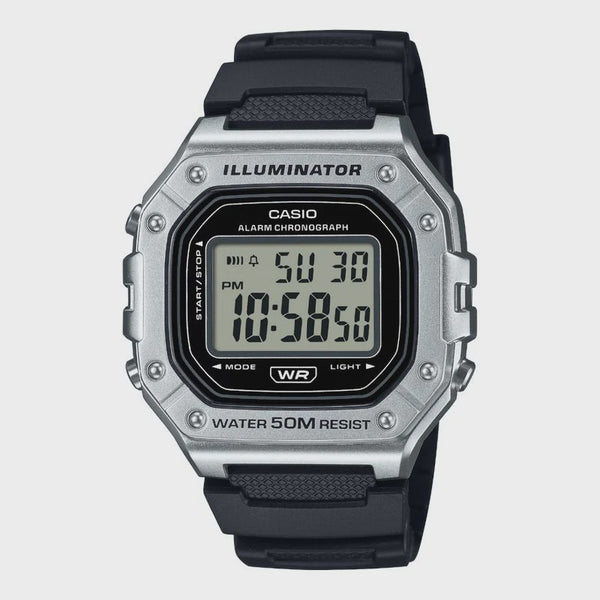 Casio Digital Silver Case W-218HM-7AVDF