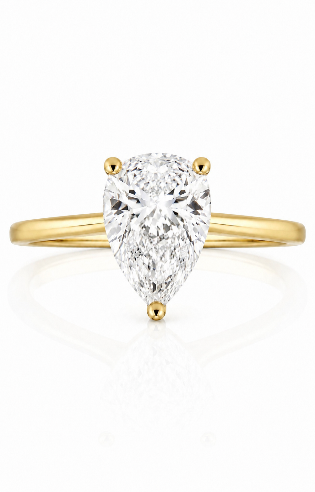 9ct Yellow Gold 1.5ct Pear Shape Lab Grown Diamond Solitaire Engagement Ring (LR27)