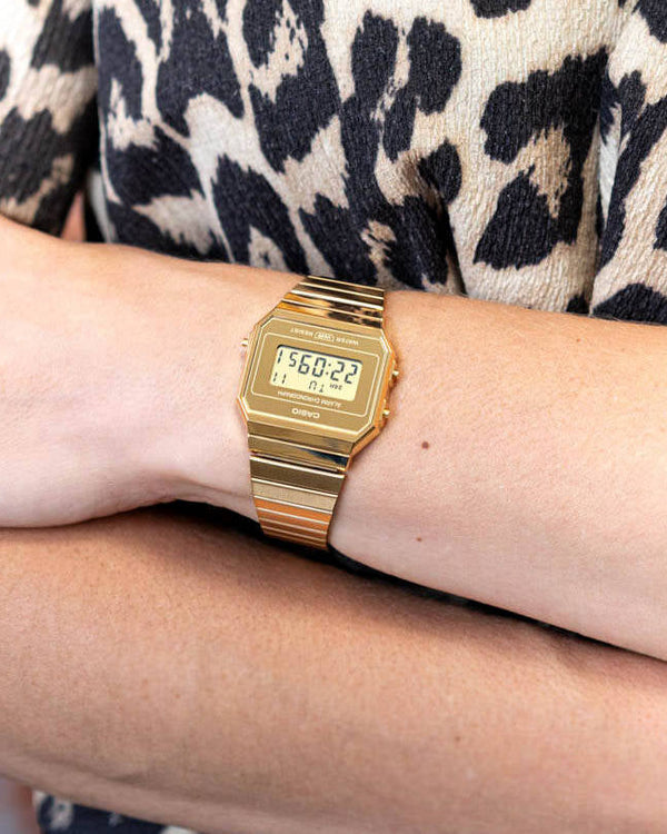 Casio Vintage A700WEVG Quartz Digital Alarm Chronograph Gold-Tone Stainless Steel Watch (A700WEVG-9ADF)