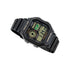 Gold-tone accents and LC analogue display on Casio digital watch face