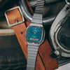 Casio Vintage AQ-240E Dual Time Quartz Ana-Digi Teal Dial Stainless Steel Watch (AQ-240E-3ADF)