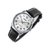 Casio MTP-V001L Quartz Silver Dial Black Leather Strap Watch (MTP-V001L-7BUDF)