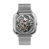 CIGA Design Full Hollow Z011-SISI-W3 automatic skeleton watch with silver steel case, skeletonised dial, and mesh bracelet