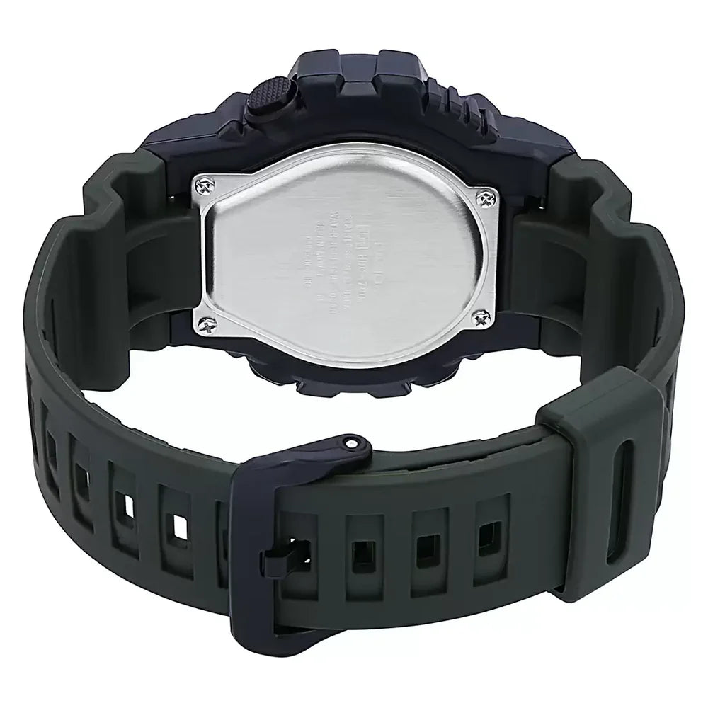 Casio HDC-700-3A Quartz Analog-Digital World Time Black Dial Olive Green Resin Watch (HDC-700-3A)