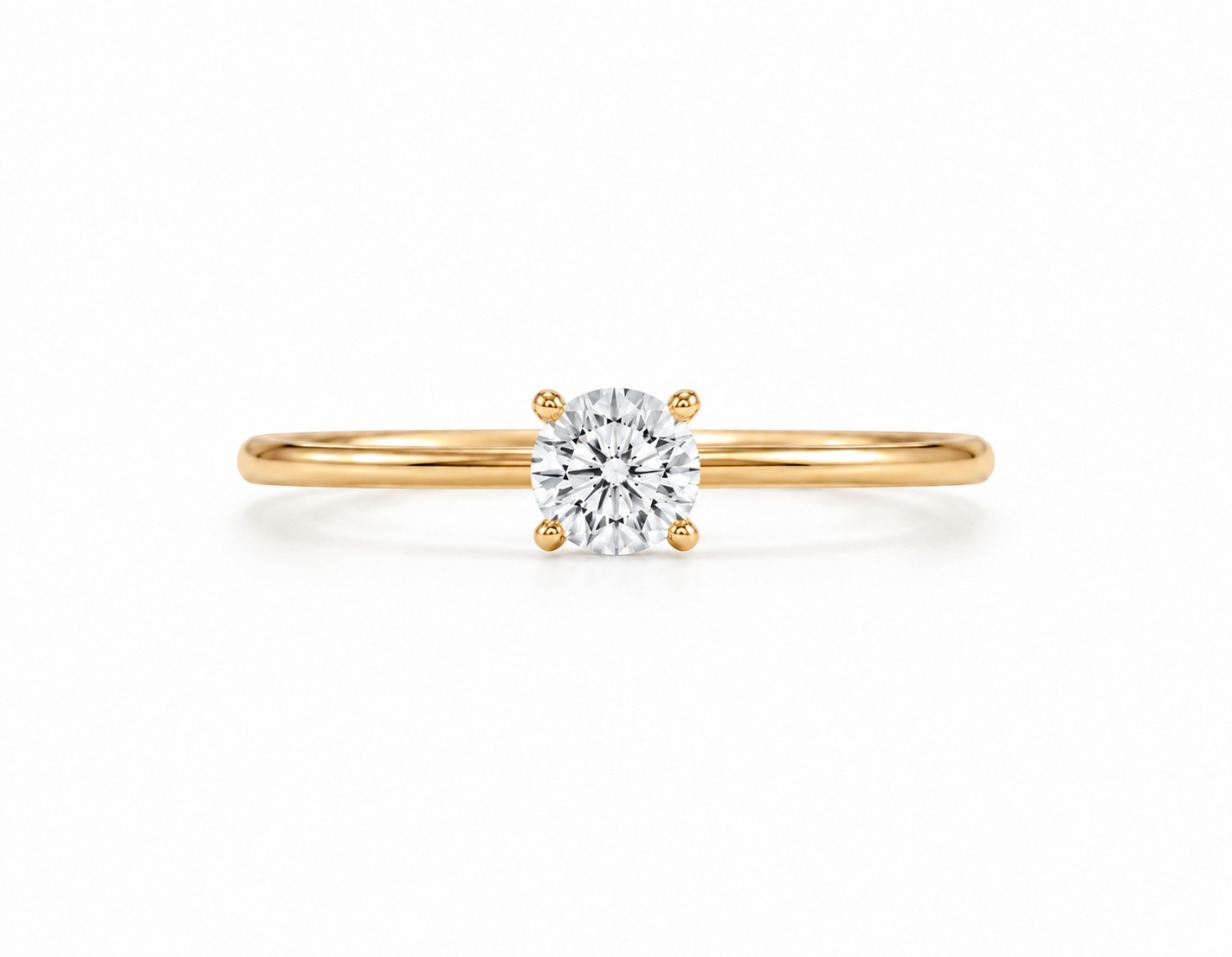 9ct Yellow Gold 0.50ct Round Lab Grown Diamond Solitaire Engagement Ring (LR5)
