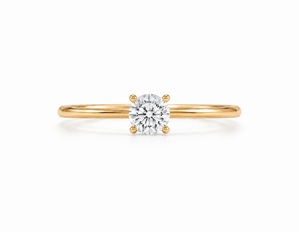 9ct Yellow Gold 0.50ct Round Lab Grown Diamond Solitaire Engagement Ring (LR5)