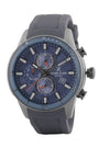 Daniel Klein Exclusive DK.1.13313-7 blue dial dual-time quartz watch with stainless steel case and grey silicone strap