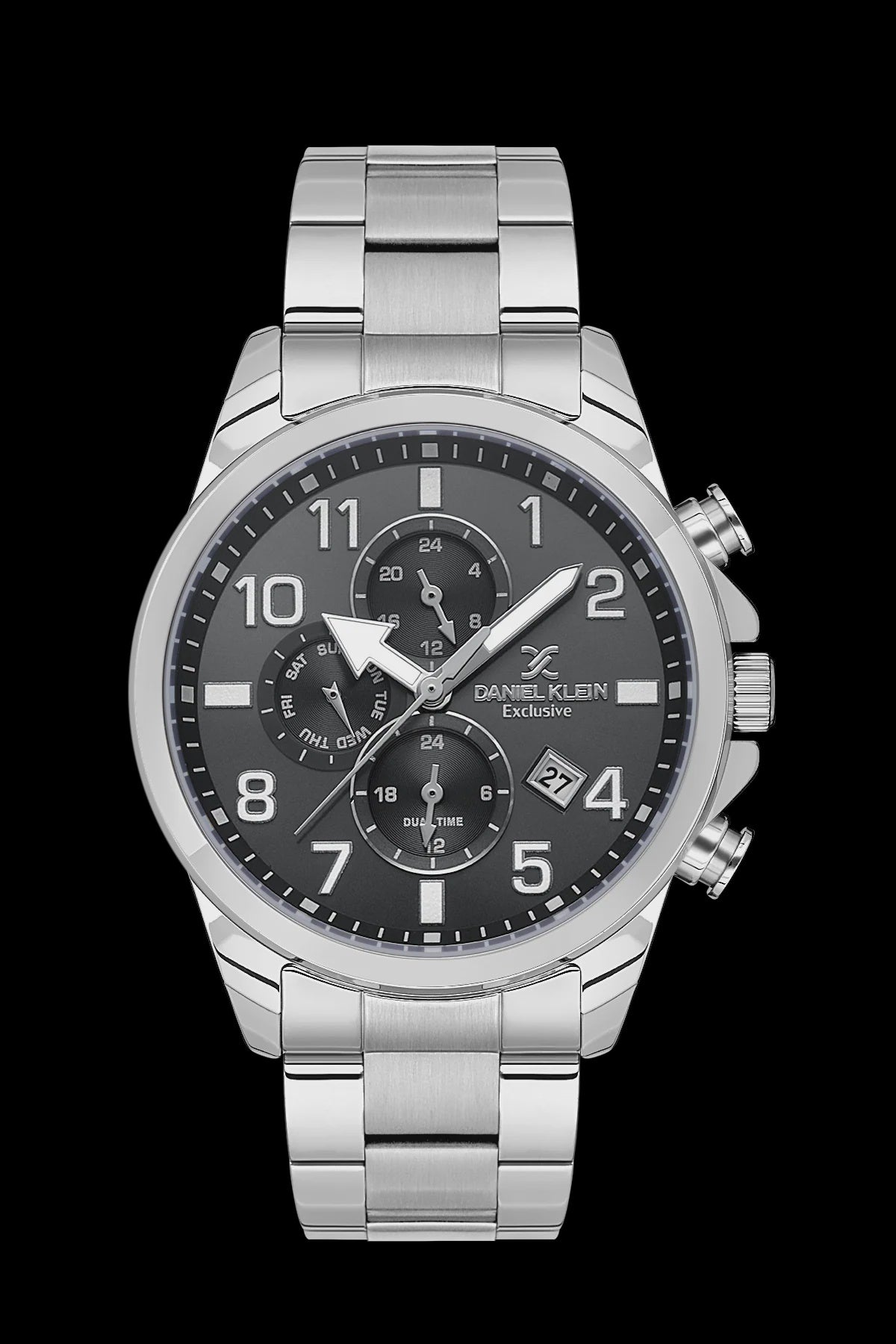 Daniel Klein Multifunction Stainless Steel Black Dial Watch-DK113633-1