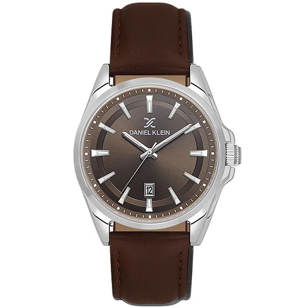 Daniel Klein DK614036‑4 — Men’s Analog Wristwatch (Brown Leather Strap, Stainless‑Steel Case)