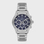 Daniel Klein Exclusive 44 mm blue dial chronograph watch with stainless steel bracelet