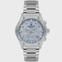 Daniel Klein Exclusive quartz chronograph with blue textured dial, octagonal bezel and steel bracelet