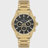 Daniel Klein Exclusive chronograph with black textured dial and gold-tone steel bracelet