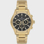 Daniel Klein Exclusive chronograph with black textured dial and gold-tone steel bracelet