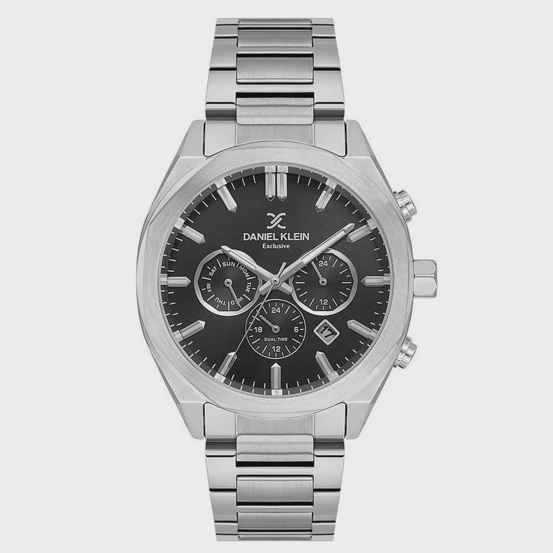 Daniel Klein DK1.14064-1 quartz chronograph with 43 mm steel case and black dial