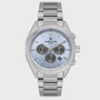 Daniel Klein Exclusive quartz chronograph with blue dial, applied indices and steel bracelet