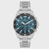Daniel Klein Exclusive quartz watch with blue dial, rotating bezel and steel bracelet
