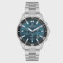 Daniel Klein Exclusive quartz watch with blue dial, rotating bezel and steel bracelet