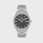 Daniel Klein octagonal steel watch with black carbon fibre dial and date window