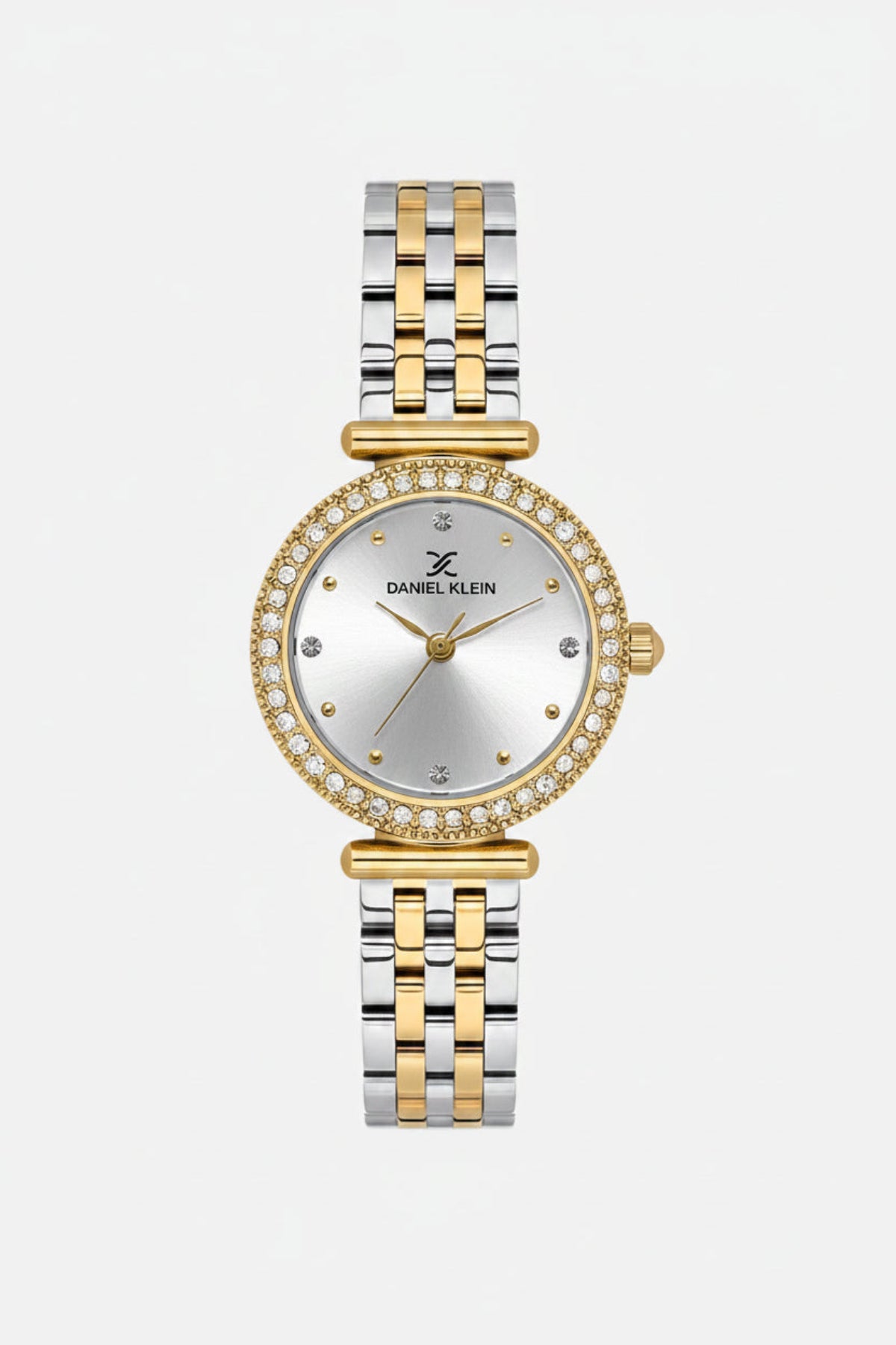 Daniel Klein DK113948-3 Quartz Mother-of-Pearl Dial Crystal-Set Gold-Tone Stainless Steel Ladies Watch
