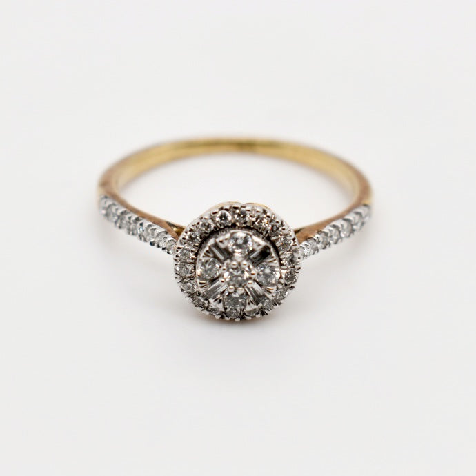 9ct Yellow Gold Round Solitaire Diamond Ring