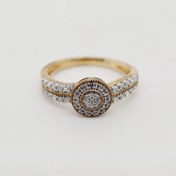 9ct Yellow Gold Round Cut Diamond Ring 1102268