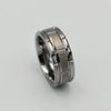 Tungsten Silver Brushed Beveled Edge Ring