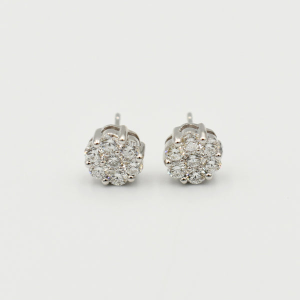 9ct White Gold 1ct Stud Lab-Grown Earrings