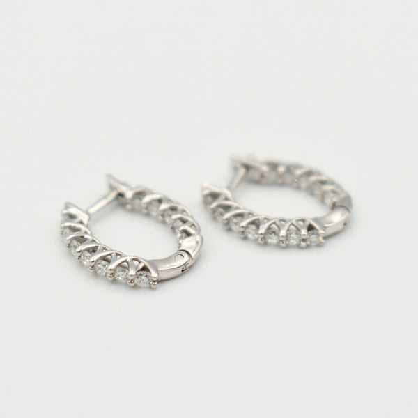9ct White Gold 1,62ct Hoop Lab-Grown Diamond Earrings