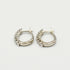9ct white gold hoop earrings set with 0.371ct lab grown diamonds in pavé setting, displayed on neutral background
